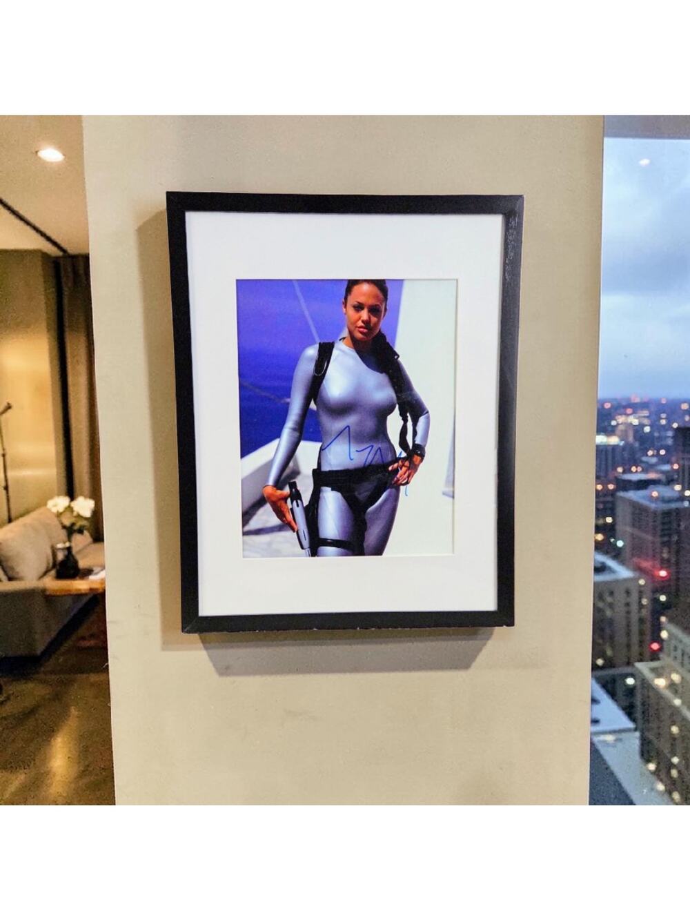 Angelina Jolie Tomb Raider Autographed 11X14 Framed & Matted with COA